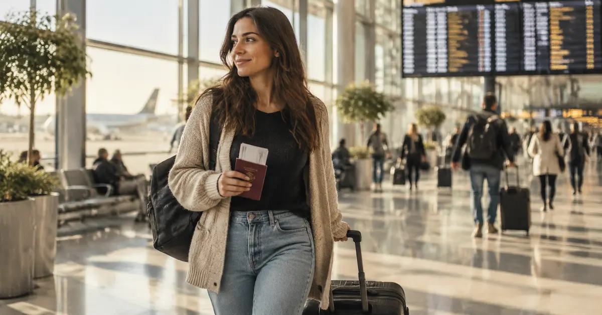 Traveler with Kuwaiti passport at Tbilisi airport arrival hall